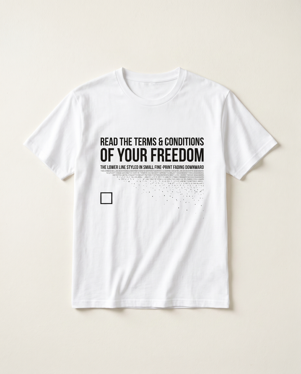 Terms and Conditions of Your Freedom minimalist deadpan satire t-shirt